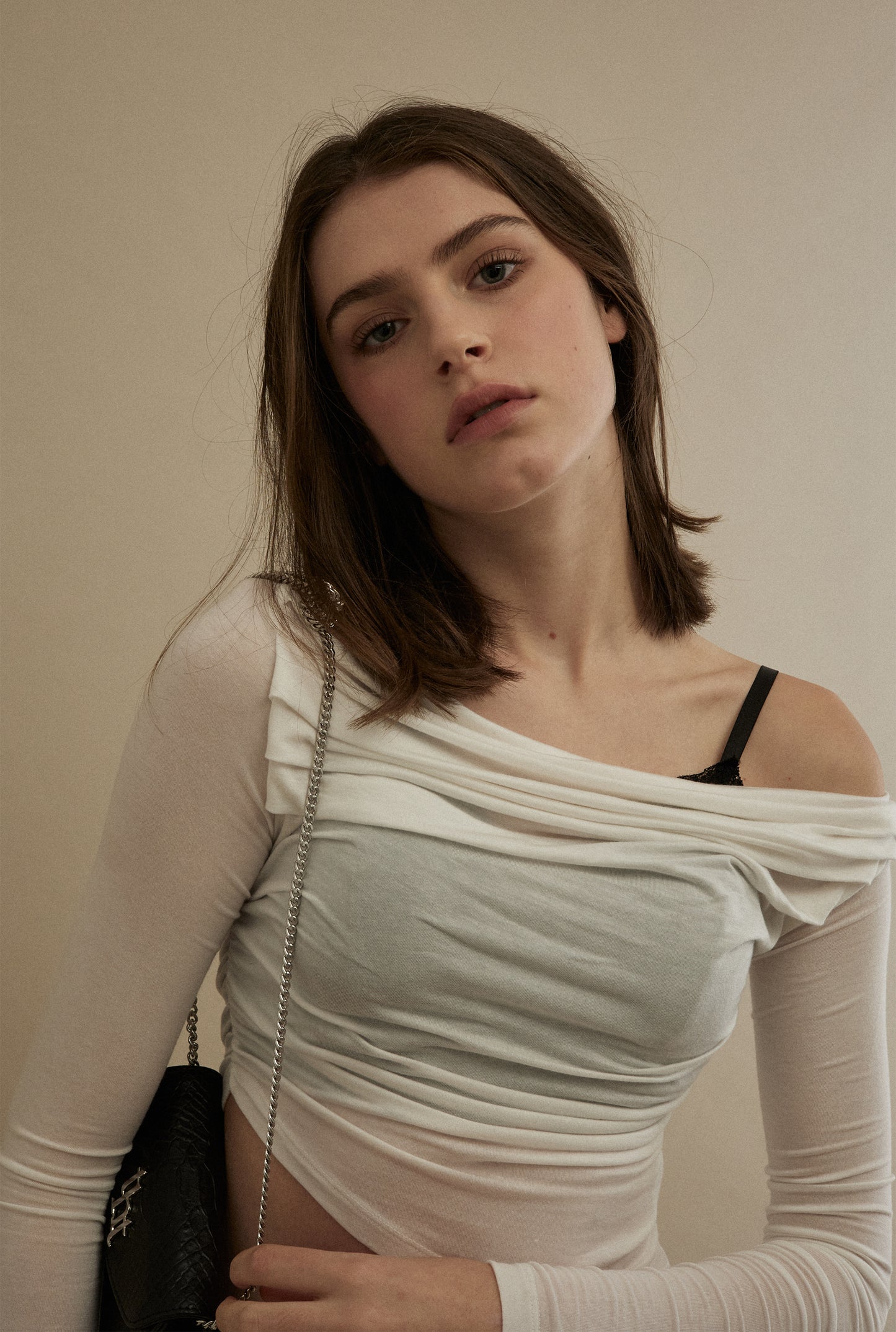 THREETIMES -  Drape top ivory