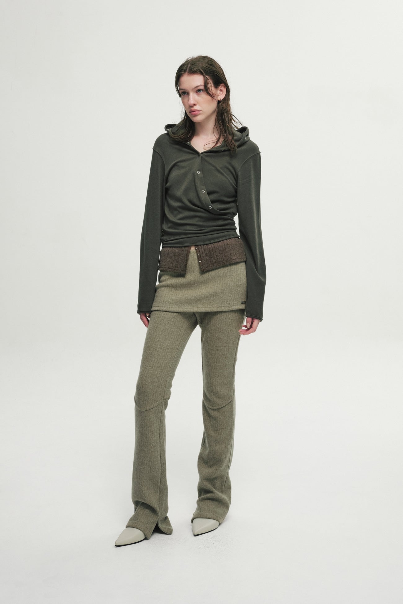 CERRIC -  LAYERED SKIRT PANTS / KHAKI