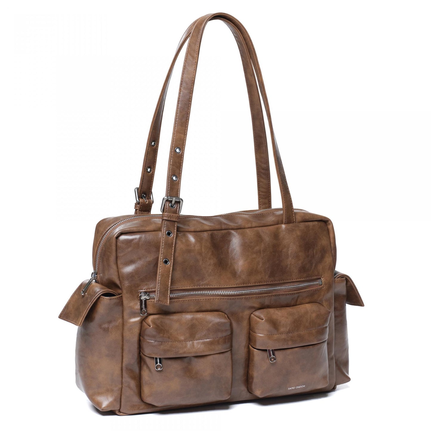 SAMO ONDOH - pocket utility bag L baked tan