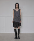 FLAREUP - Asymmetrical Draped Layered Skirt / Black