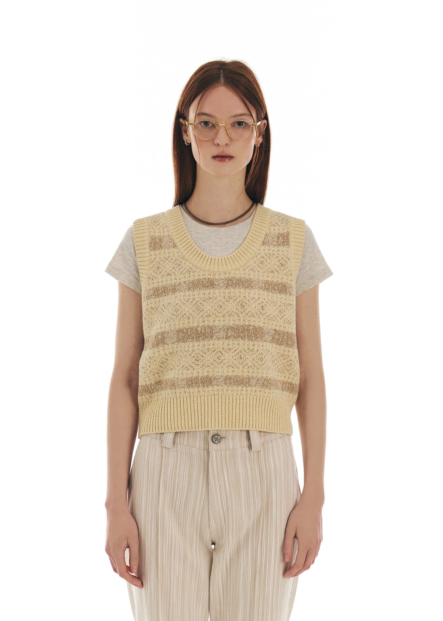 GROVE -  VINTER KNIT VEST [2COLOR]