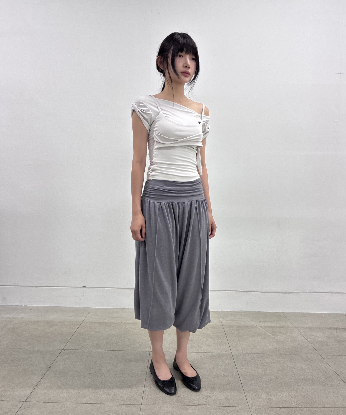 FLAREUP - Wide Capri Pants / Dark Gray