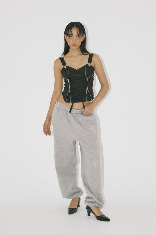 THREETIMES -  Zip overall top black