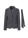 CRANK -  CLASSIC BLAZER & NECKTIE SET_GREY