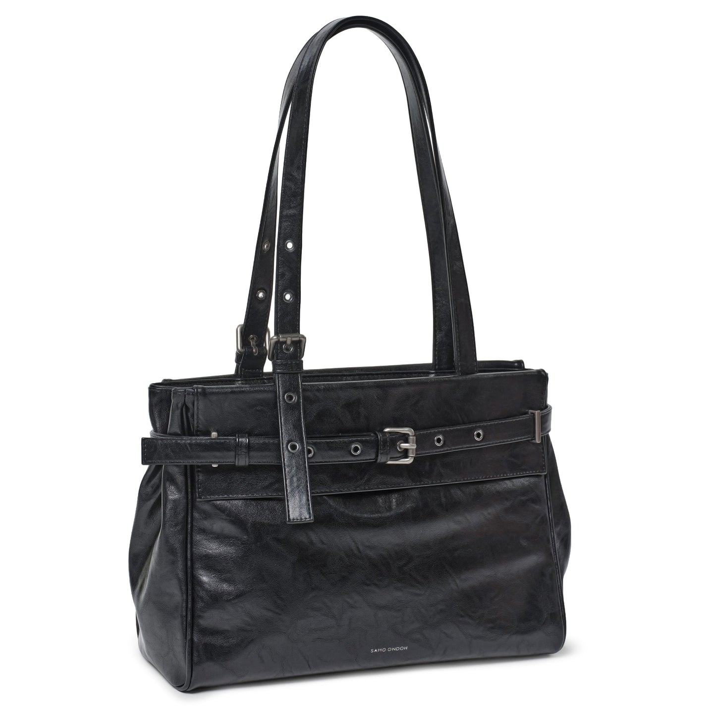 SAMO ONDOH - belt flap bag M baked black