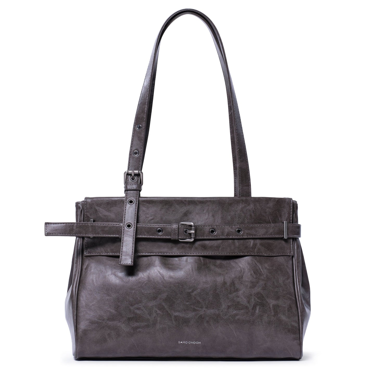 SAMO ONDOH - belt flap bag M baked gray