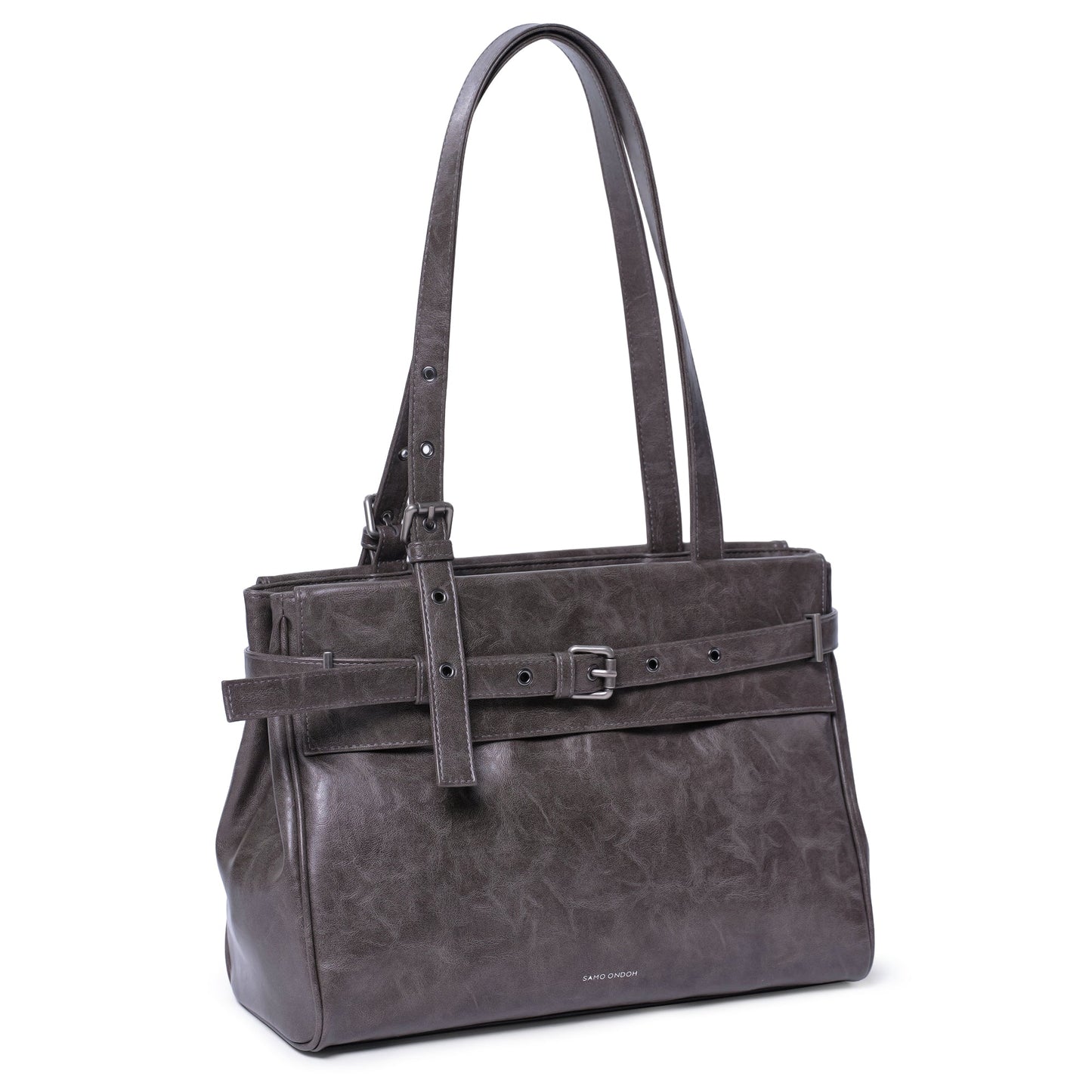 SAMO ONDOH - belt flap bag M baked gray