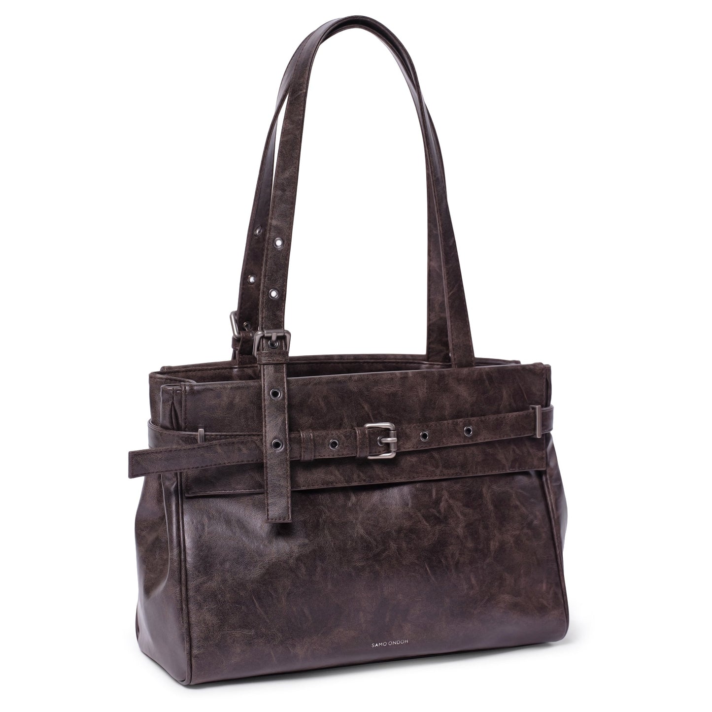 SAMO ONDOH - belt flap bag M baked moca