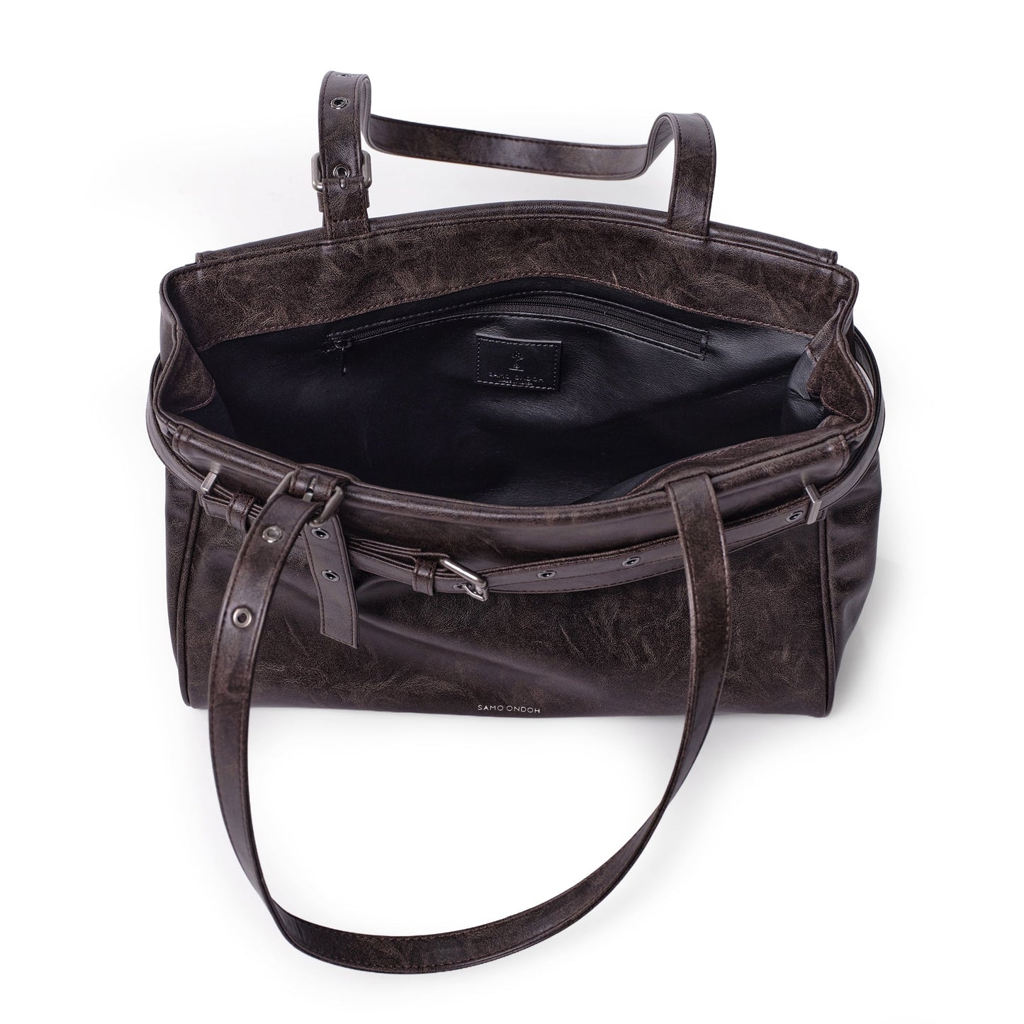 SAMO ONDOH - belt flap bag M baked moca