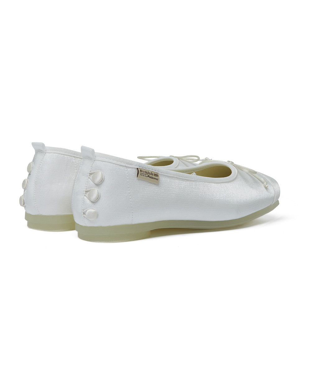 ROCKFISH WEATHERWEAR - TOE CAP BALLET FLATS / WHITE