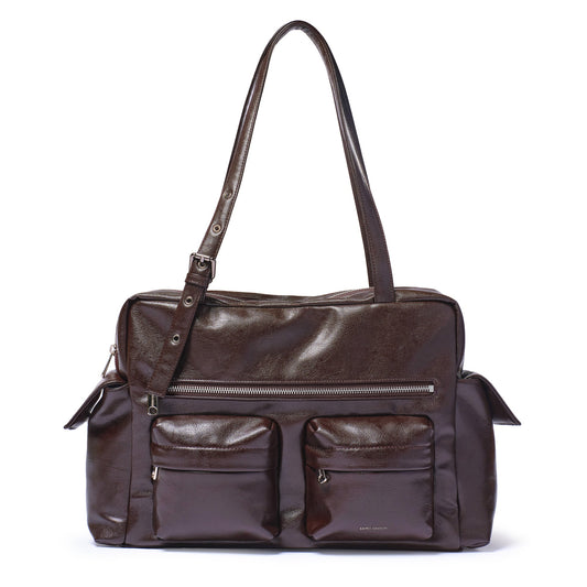 SAMO ONDOH - pocket utility bag L Goat Chocolate