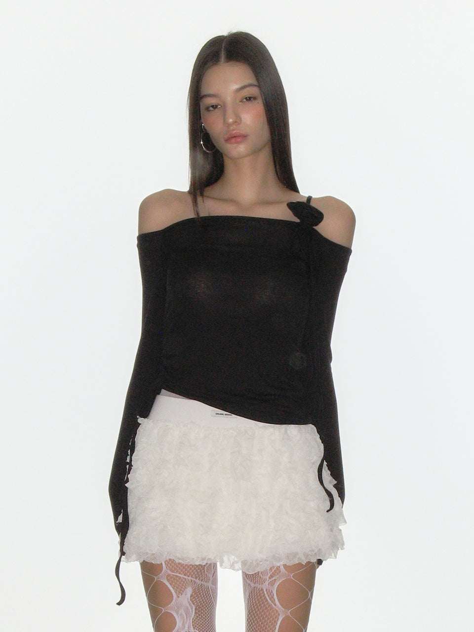 CRANK -  CANCAN FRILL MINI SKIRT_IVORY