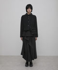 FLAREUP - Asymmetrical Draped Layered Long Skirt / Black