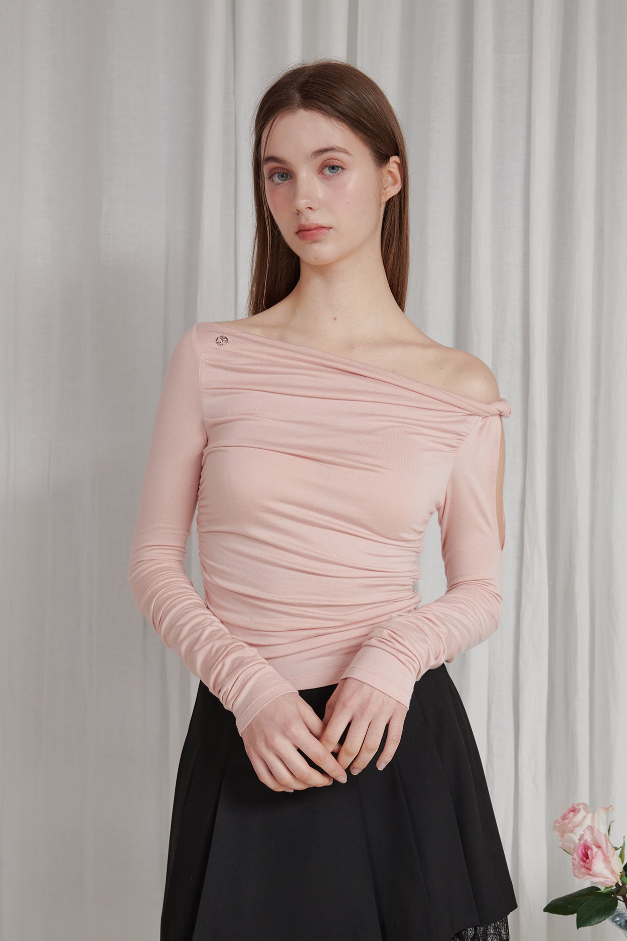 PAIN OR PLEASURE -  LYNN SHIRRING TOP pink