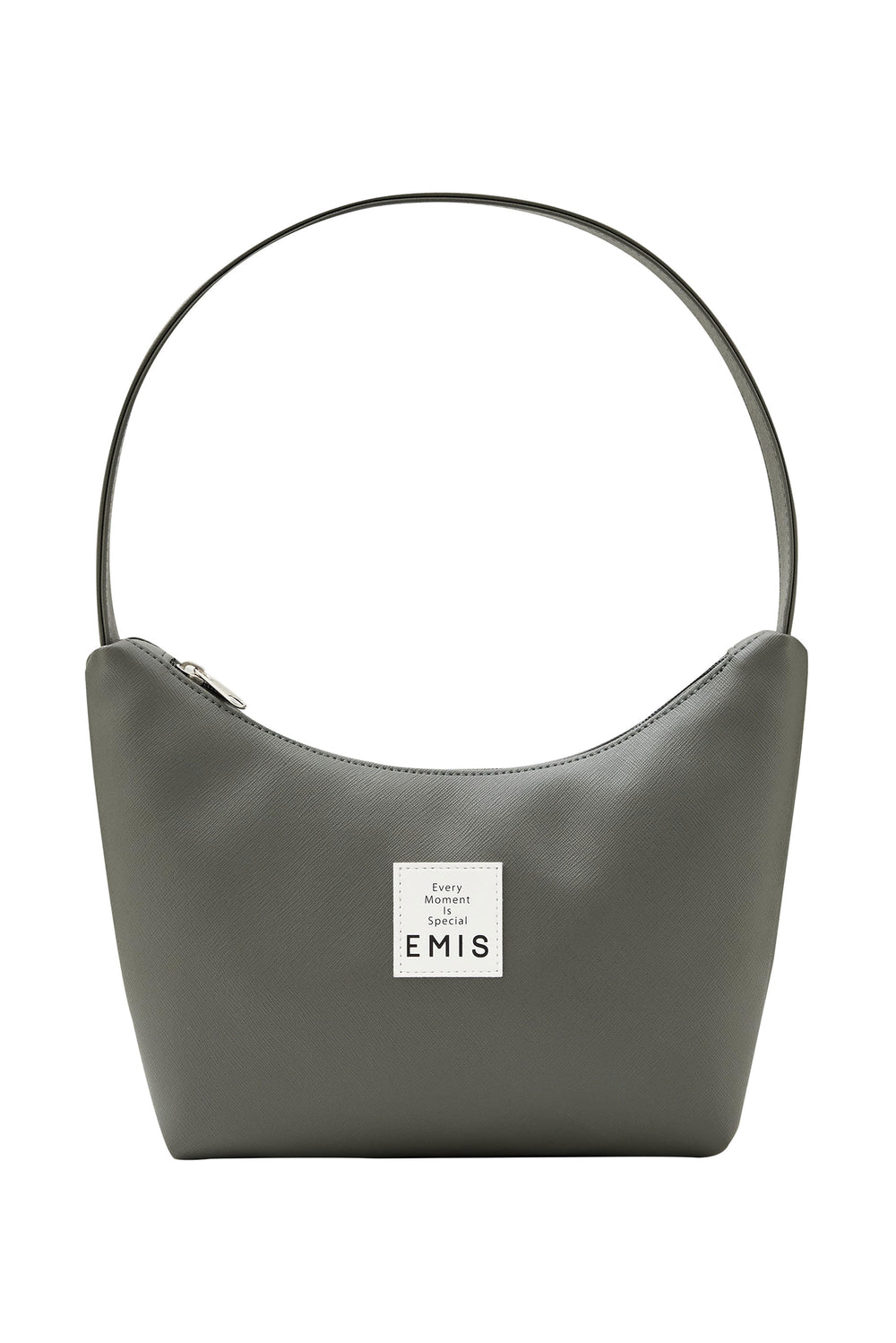 EMIS - LEATHER HOBO BAG GREY-KHAKI