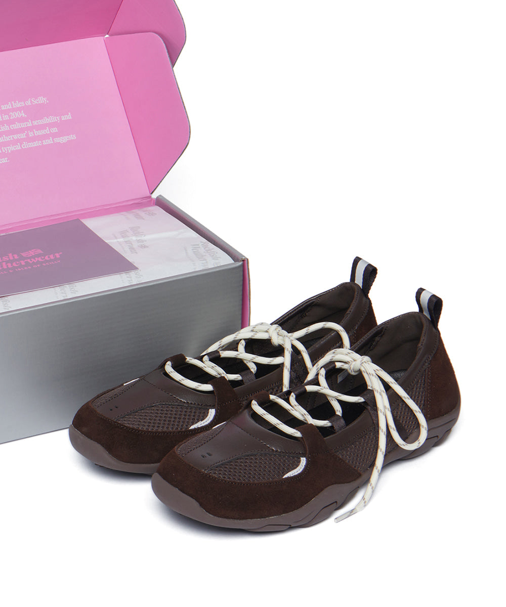ROCKFISH WEATHERWEAR - NICOLE WEAVING LACEUP SNEAKERS - CHOCO (Dispatch in 48hrs)