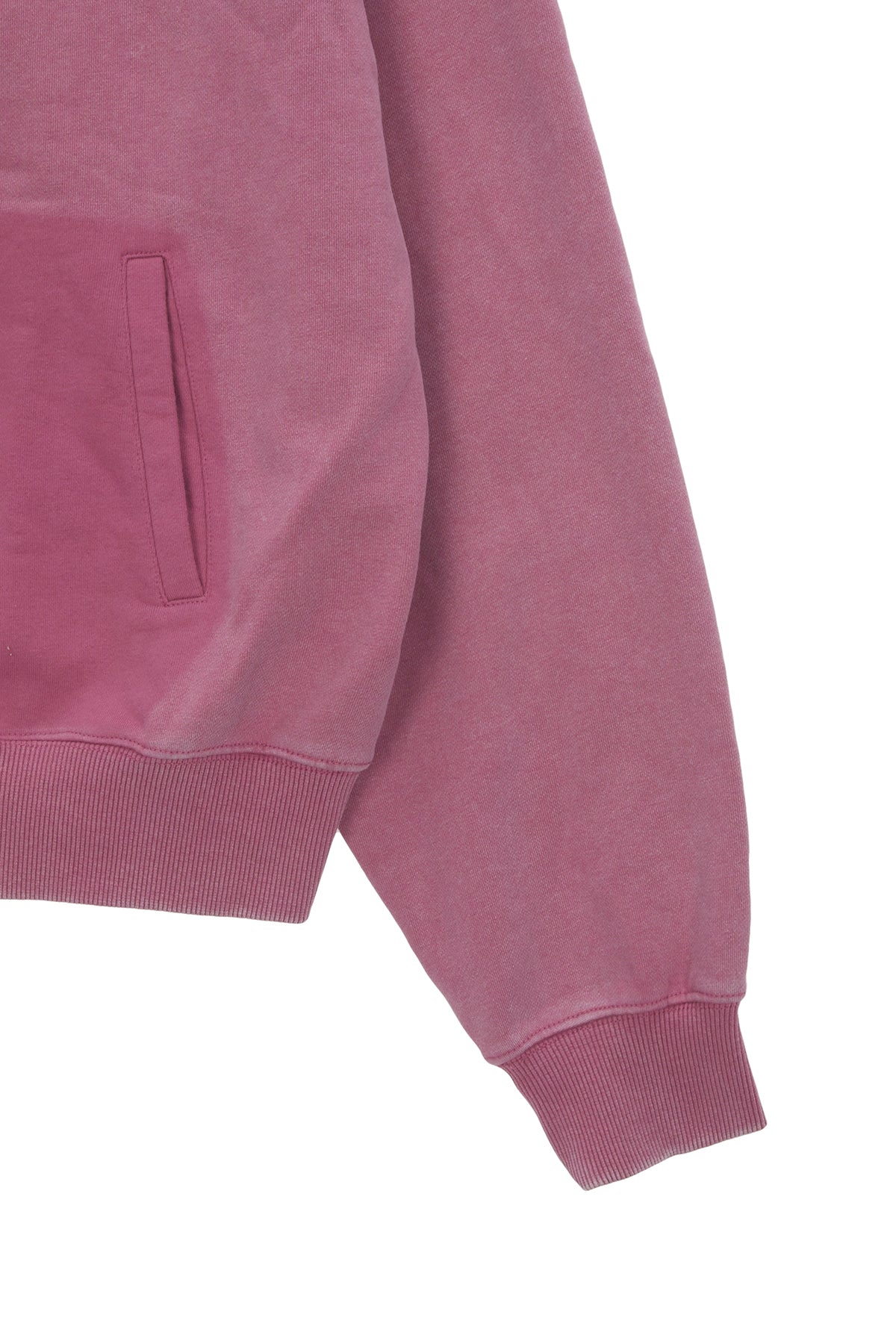 MATIN KIM -  PIGMENT DYING LOGO HOODY ZIP UP IN PINK