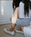 ROCKFISH WEATHERWEAR - TOE CAP BALLET FLATS / WHITE