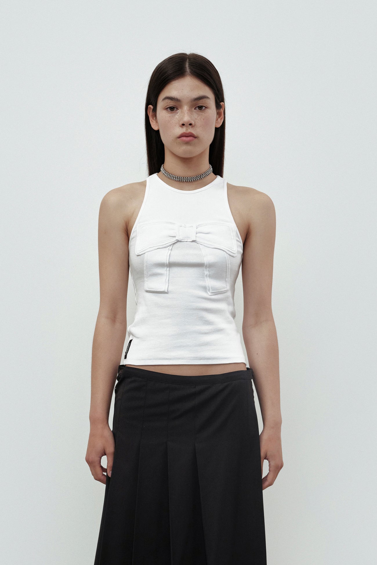 CERRIC -  BIG RIBBON SLEEVELESS / WHITE