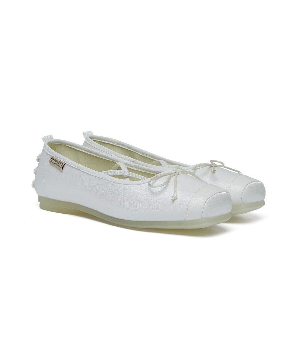ROCKFISH WEATHERWEAR - TOE CAP BALLET FLATS / WHITE