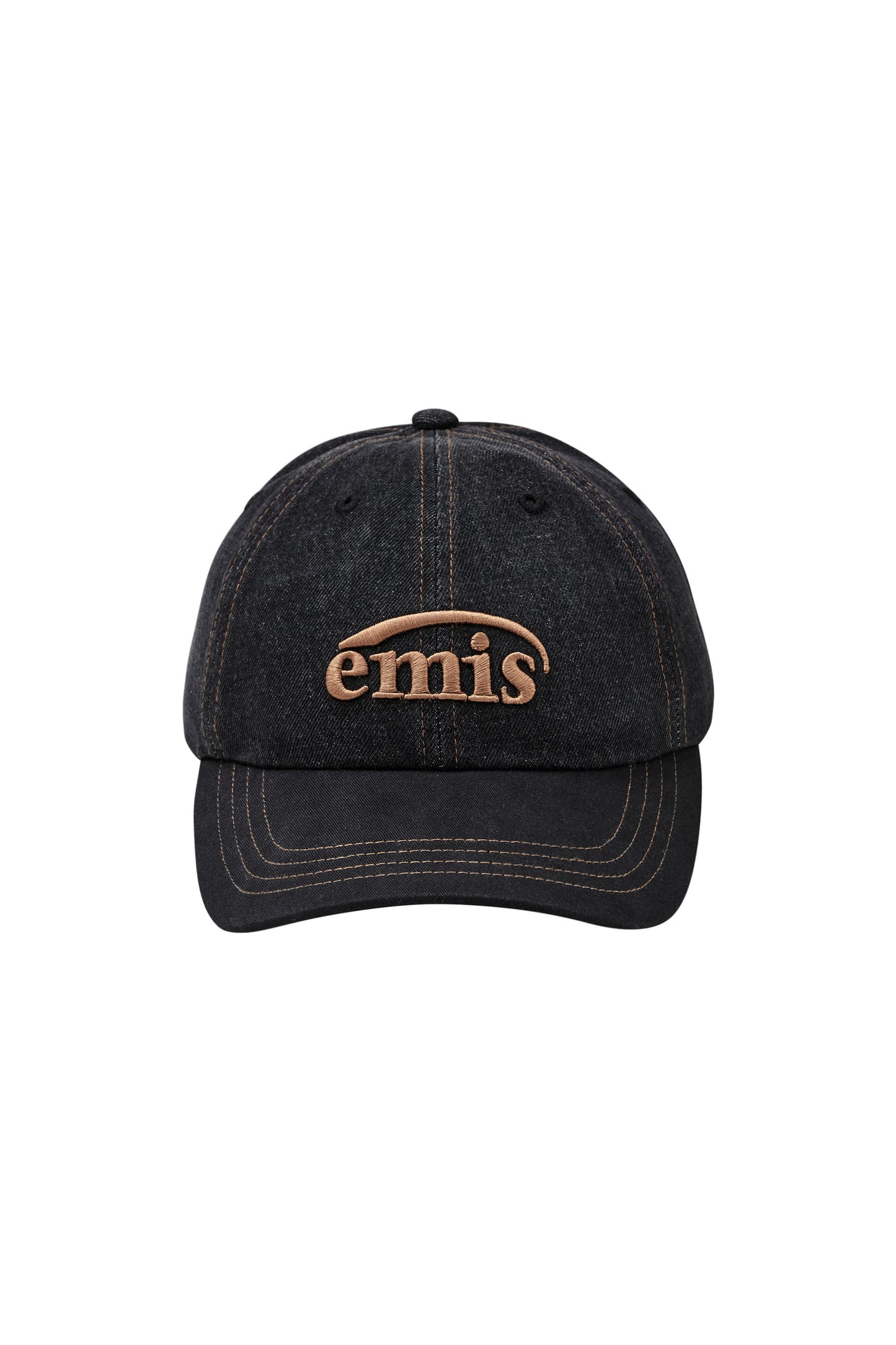 EMIS - WASHED DENIM BALL CAP-GRAY/BLACK