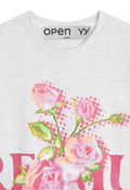 OPEN YY -  PREMIUM ROSE TEE, GRAY