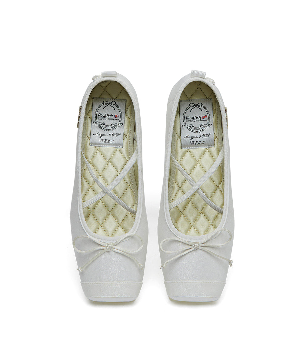 ROCKFISH WEATHERWEAR - TOE CAP BALLET FLATS / WHITE