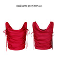 PAIN OR PLEASURE -  DEW COWL SATIN TOP red