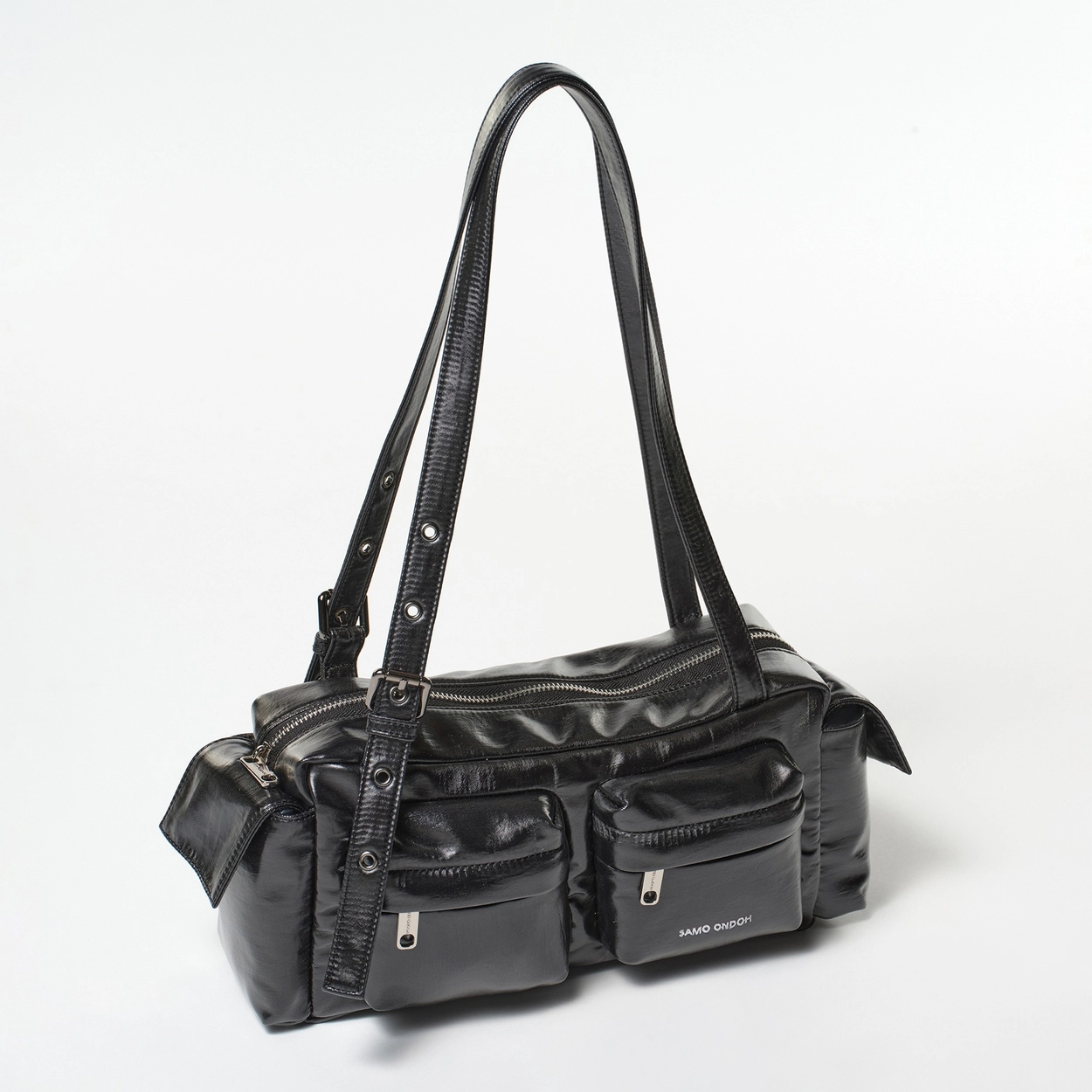 SAMO ONDOH - pocket utility bag M  glossy black