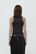 CERRIC -  ASYMMETRY SLEEVELESS / CHARCOAL