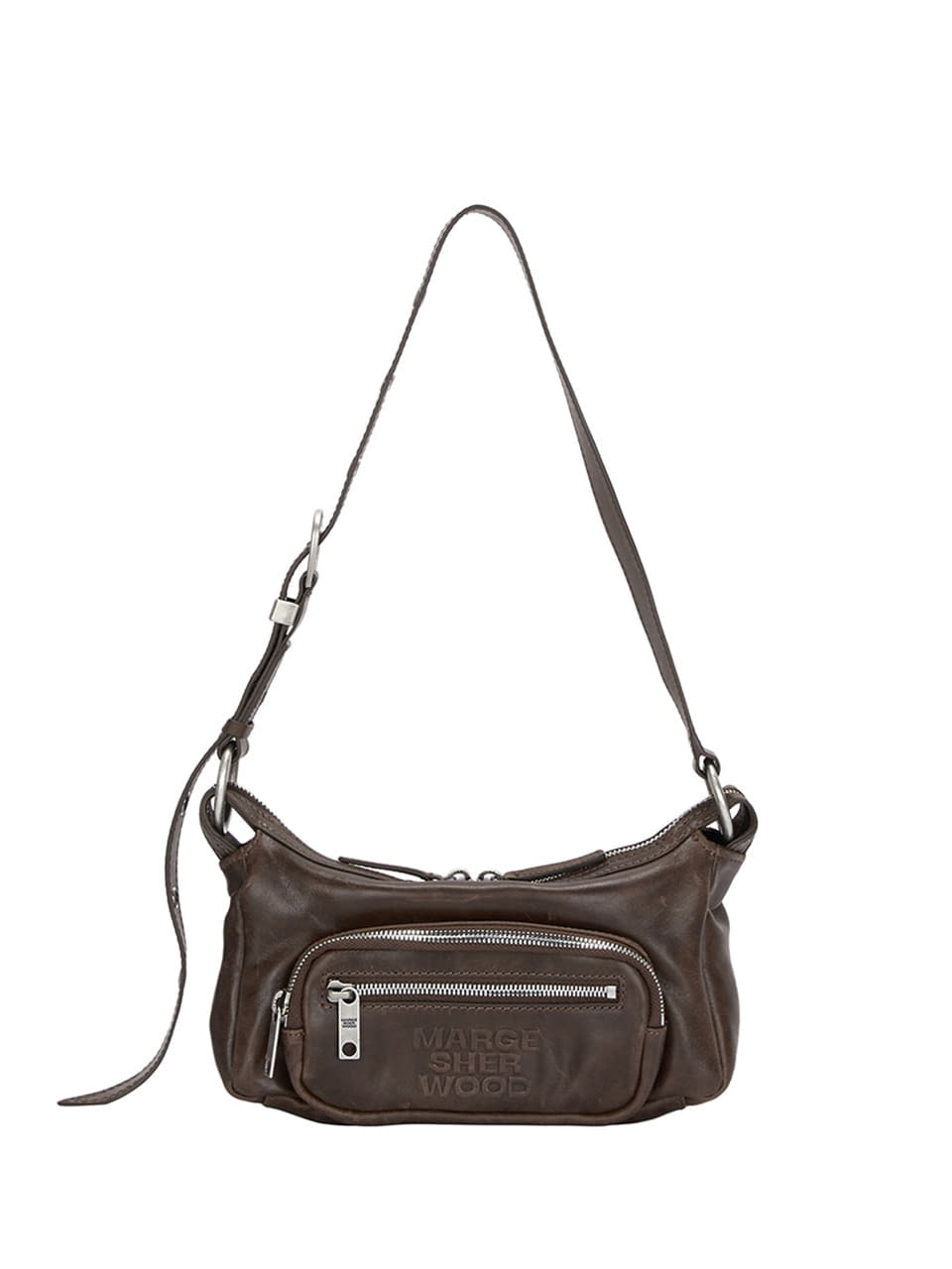 MARGESHERWOOD - OUTPOCKET HOBO MINI_washed brown pull-up