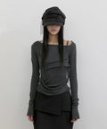 FLAREUP - Layered Bustier Long Sleeve / Charcoal Melange