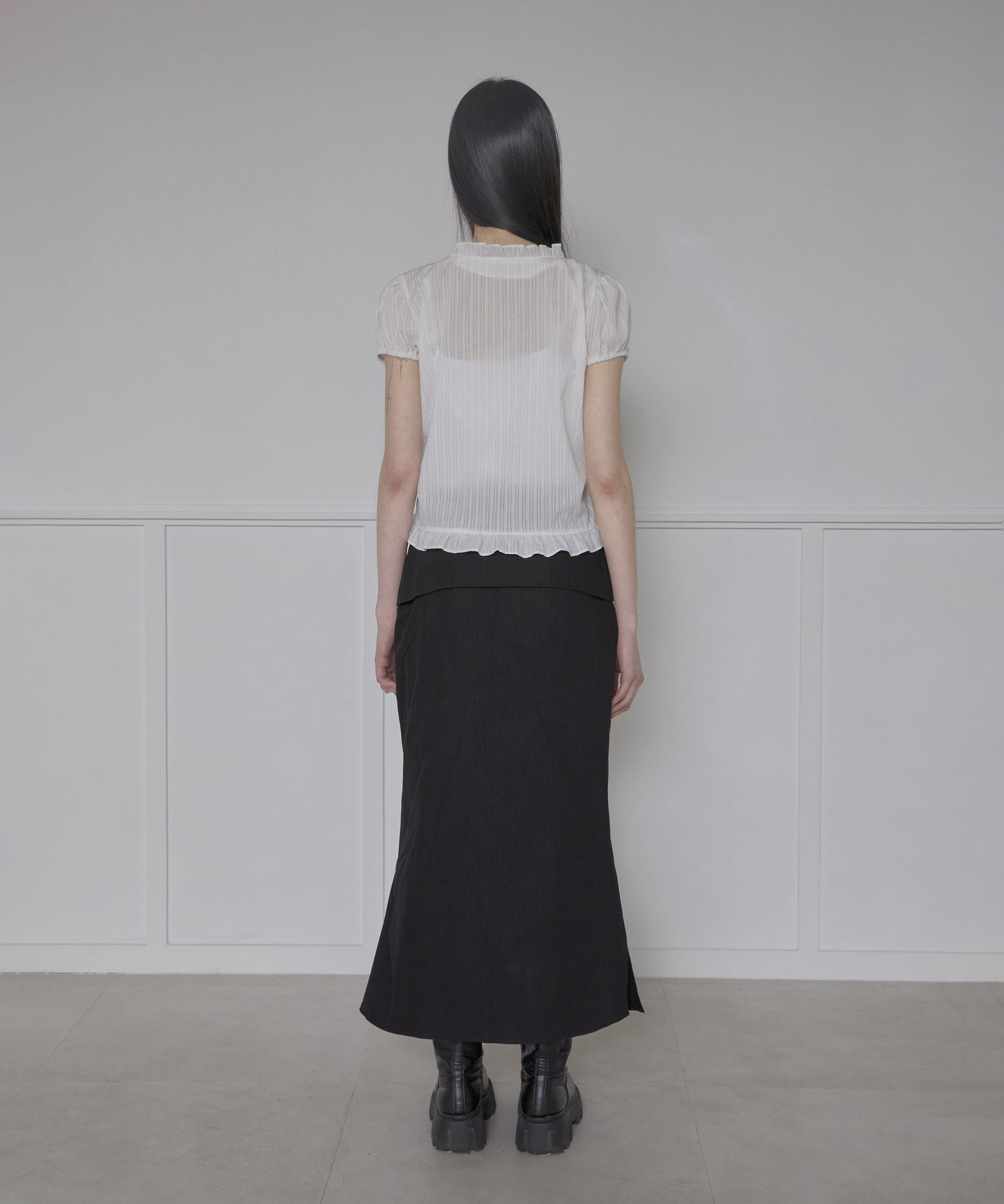 FLAREUP - Saya Frill Puff Blouse / White