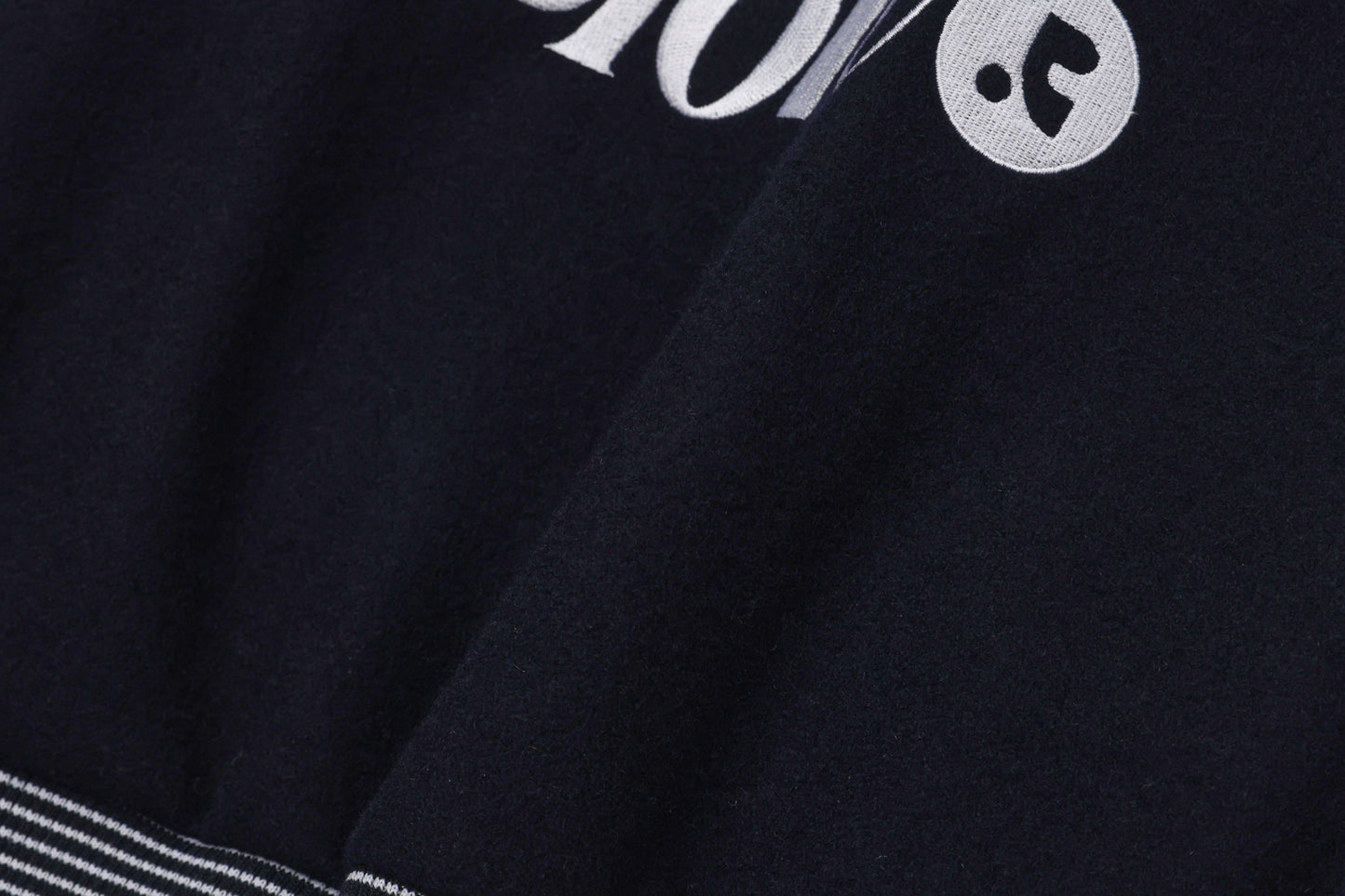 REST & RECREATION -  RR LOGO WOOL BOMBER JACKET - NAVY