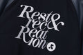 REST & RECREATION -  RR LOGO WOOL BOMBER JACKET - NAVY