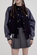 REST & RECREATION -  RR LOGO WOOL BOMBER JACKET - NAVY