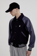 REST & RECREATION -  RR LOGO WOOL BOMBER JACKET - NAVY