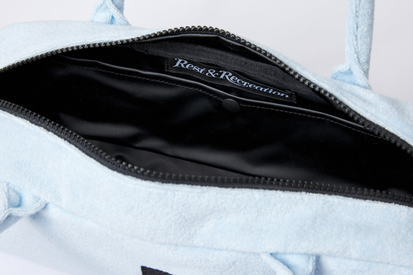 REST & RECREATION -  RR LOGO TERRY SHOULDER BAG - SKYBLUE