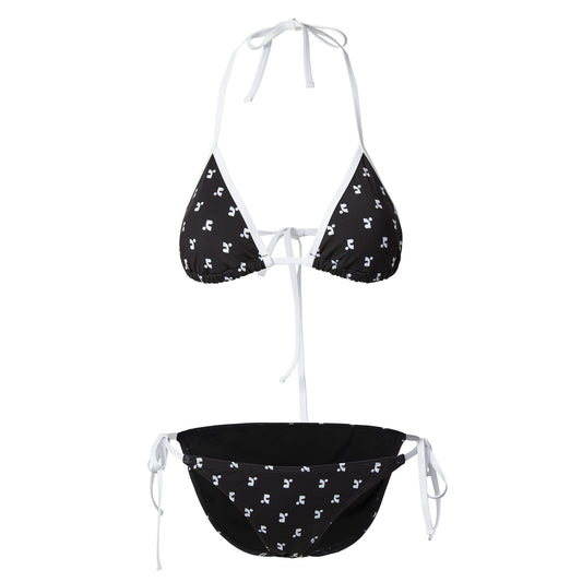 REST & RECREATION -  RR LOGO PATTERN BIKINI - BLACK