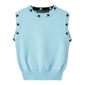 REST & RECREATION -  RR LOGO SLEEVELESS KNIT TOP - SKYBLUE