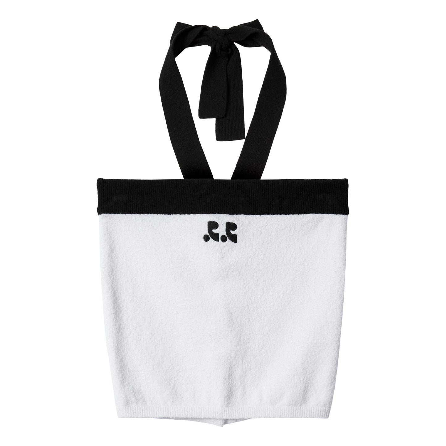 REST & RECREATION -  RR LOGO KNIT TUBE TOP - WHITE