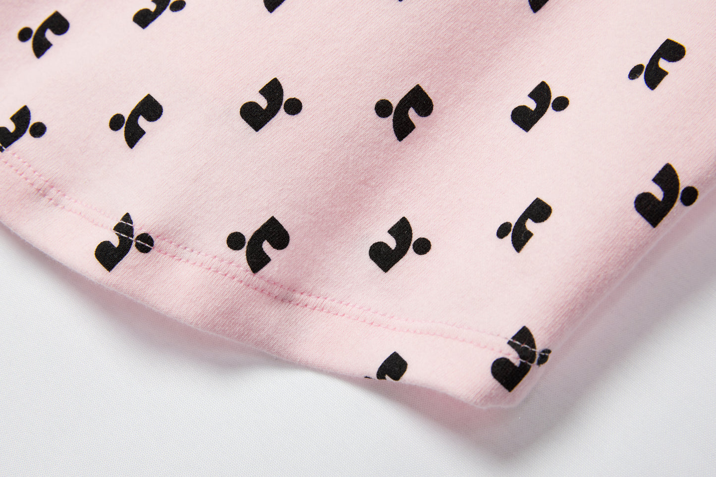 REST & RECREATION -  RR LOGO PATTERN SQUARE NECK T-SHIRT - PINK