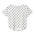 REST & RECREATION -  RR LOGO PATTERN SQUARE NECK T-SHIRT - WHITE