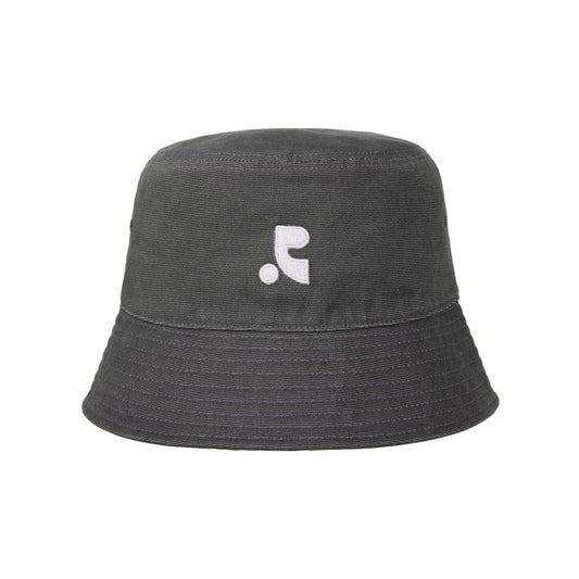 REST & RECREATION -  RR LOGO WASHED BUCKET HAT - CHARCOAL