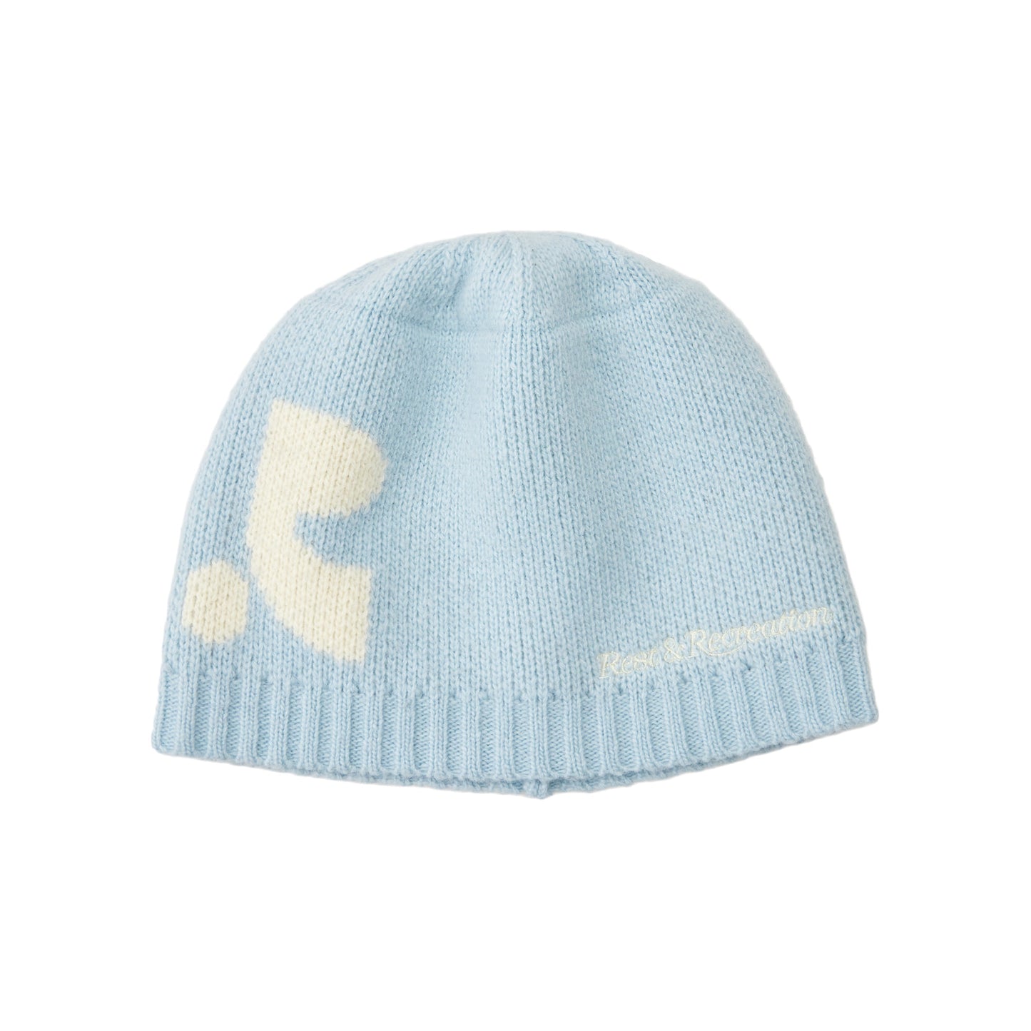 REST & RECREATION -  RR LOGO JACQUARD BEANIE - SKYBLUE