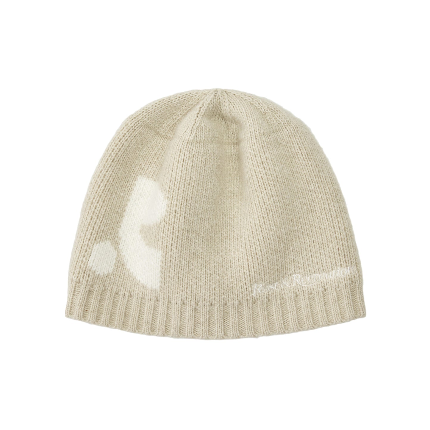 REST & RECREATION -  RR LOGO JACQUARD BEANIE - BEIGE