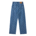 REST & RECREATION -  RR PRINTED DENIM PANTS - BLUE