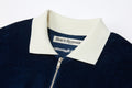 REST & RECREATION -  RR VELVET HALF ZIP-UP - NAVY