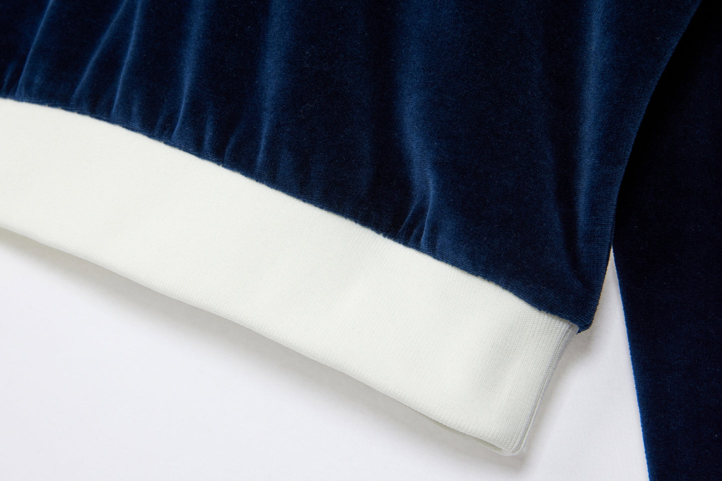 REST & RECREATION -  RR VELVET HALF ZIP-UP - NAVY