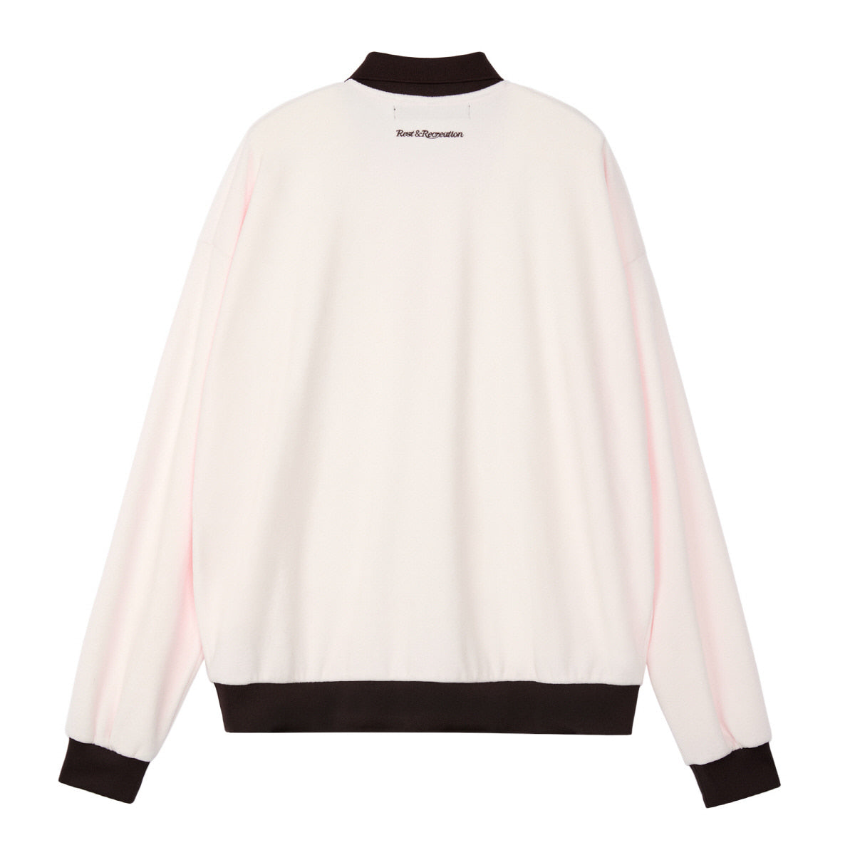 REST & RECREATION -  RR VELVET HALF ZIP-UP - PINK